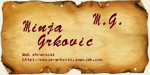 Minja Grković vizit kartica
